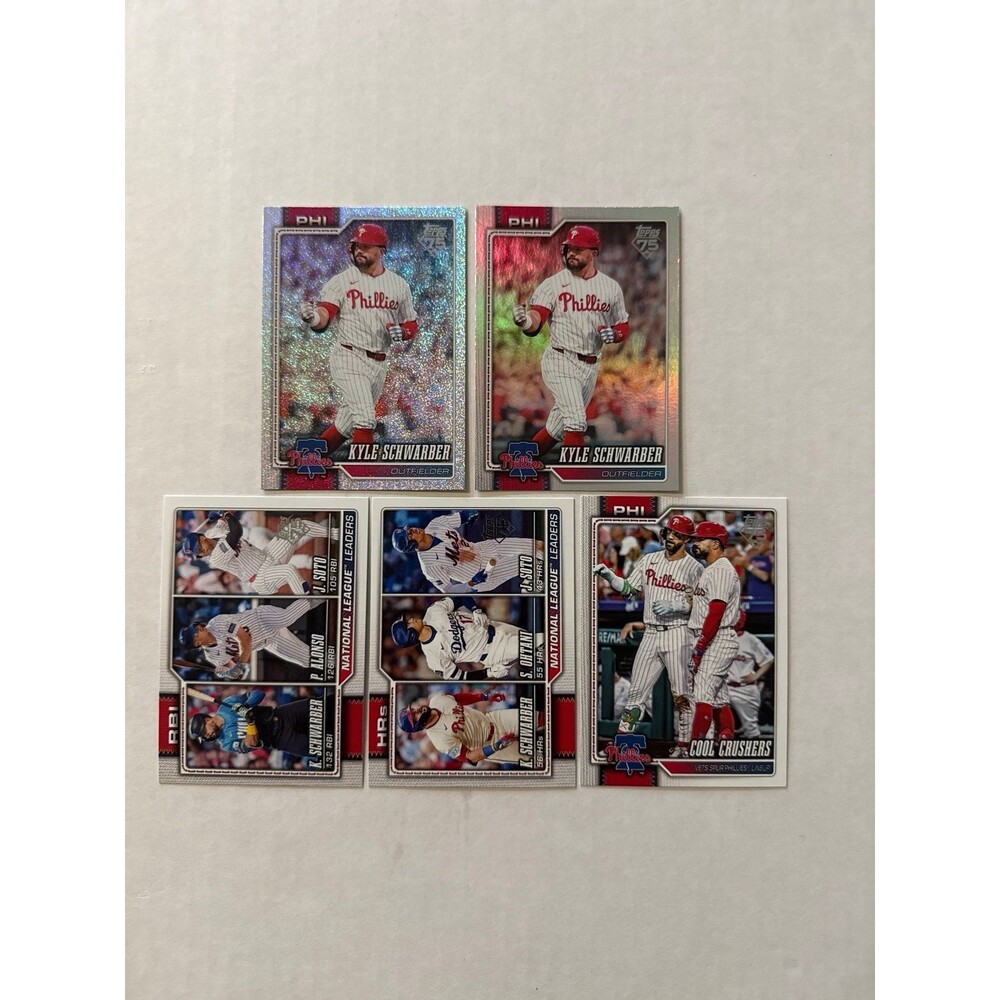 2026 Topps Series 2 Kyle Schwarber Sandglitter and Rainbow foil plus bonus lot